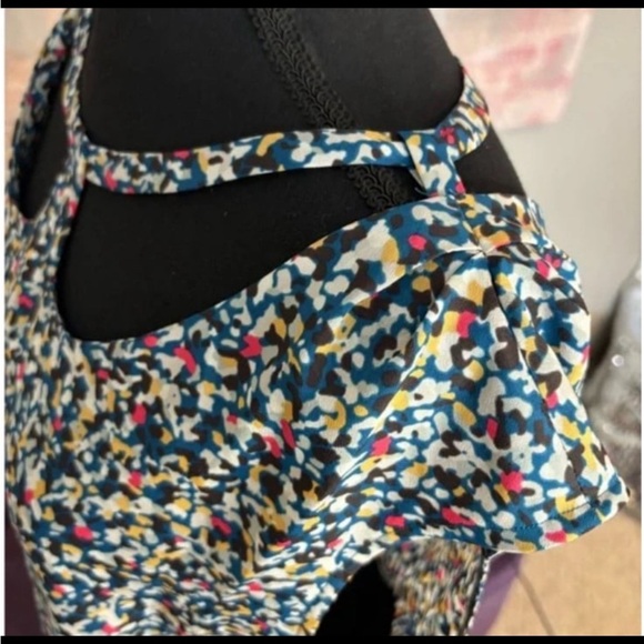 BCBGeneration Blue and White Halter Mini Dress Size Large - Picture 4 of 8